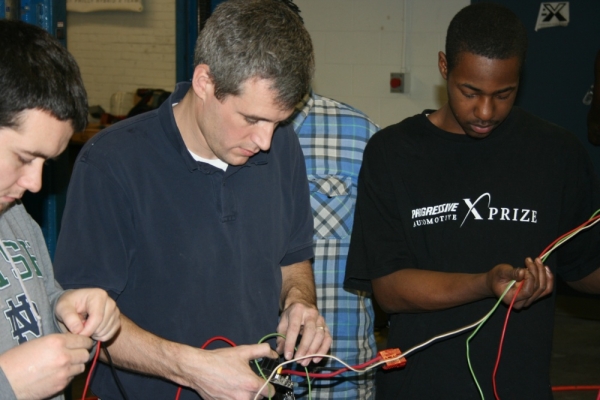 Simon with students